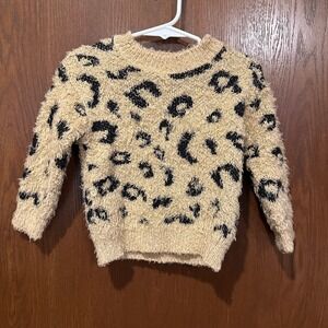 Jessica Simpson Leopard Print Fuzzy Sweater Toddler Girls 18M